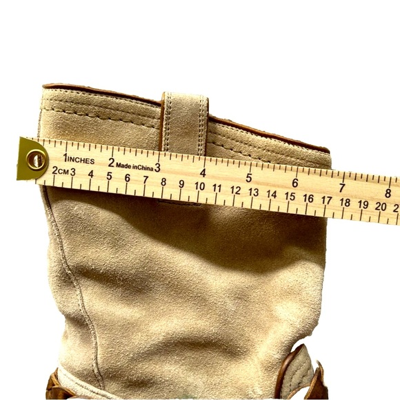 Frye Womens 10 B Carmen Braided Harness Western Riding Slouch Tan Ankle Boots - Picture 10 of 14